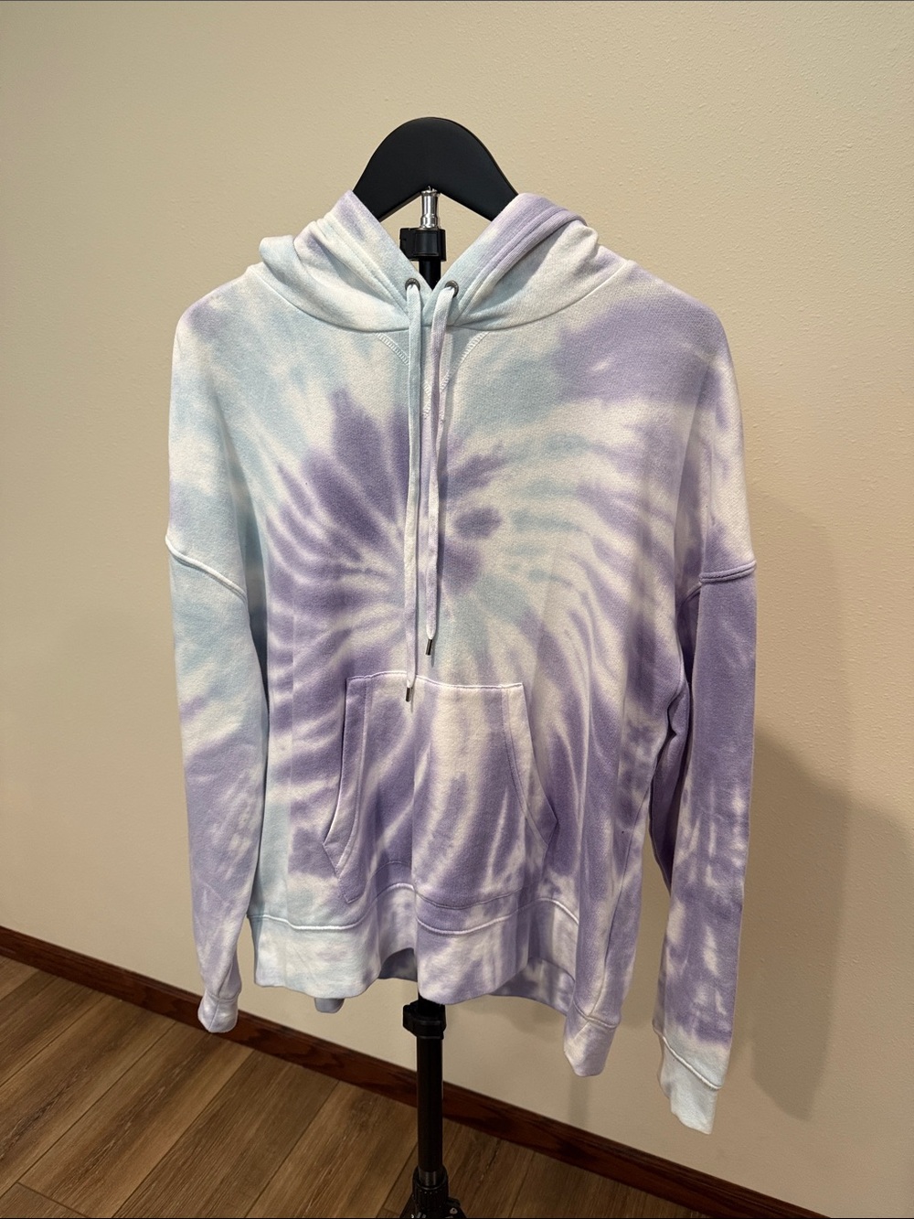Chaps Lavender Tie-Dye Hoodie with Subtle  Spots
